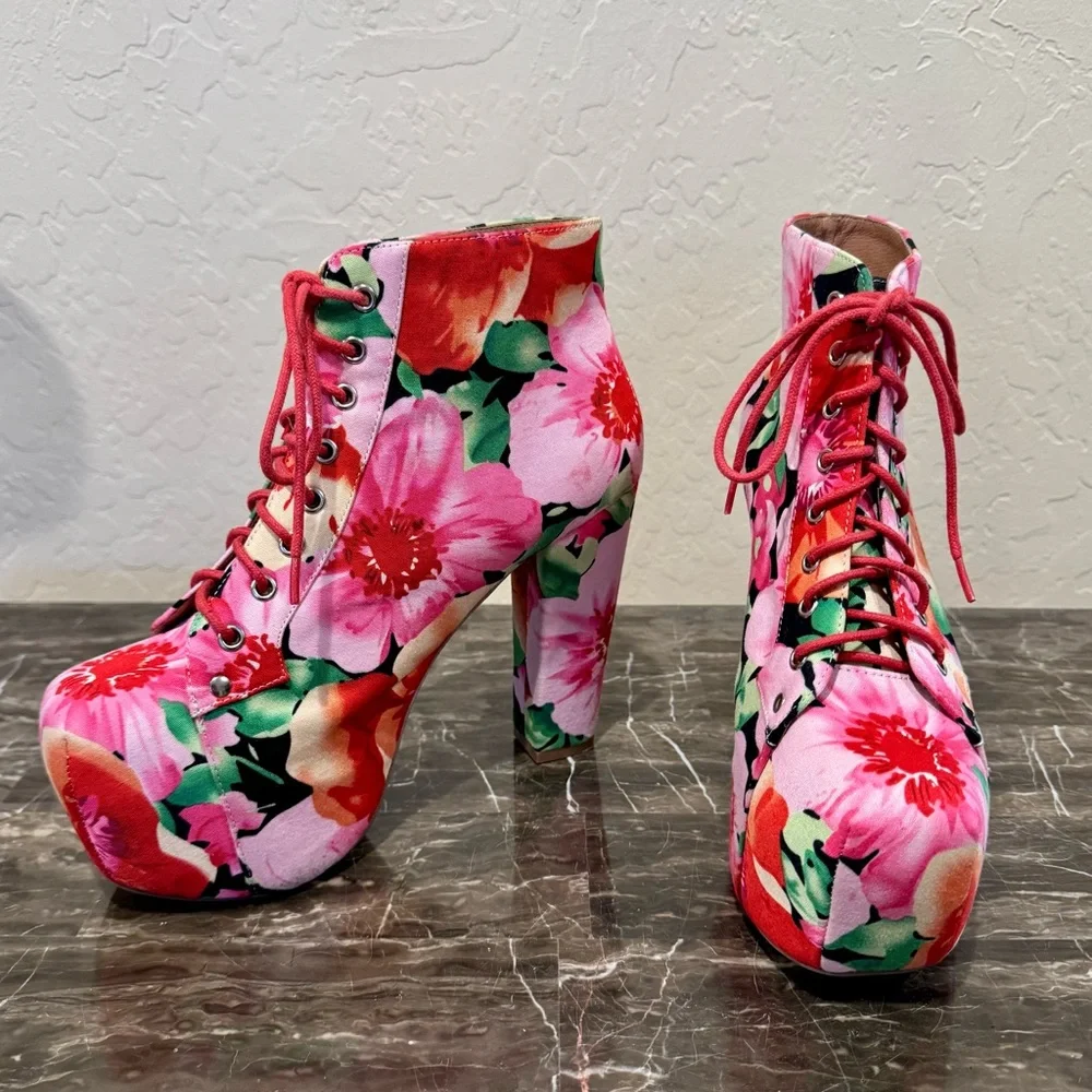 Jeffrey Campbell Lita Flower Platform Booties - Picture 13 of 13